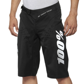 CYKLO ŠORTKY - 100% R-CORE SHORTS 38 BLACK 40007-00005
